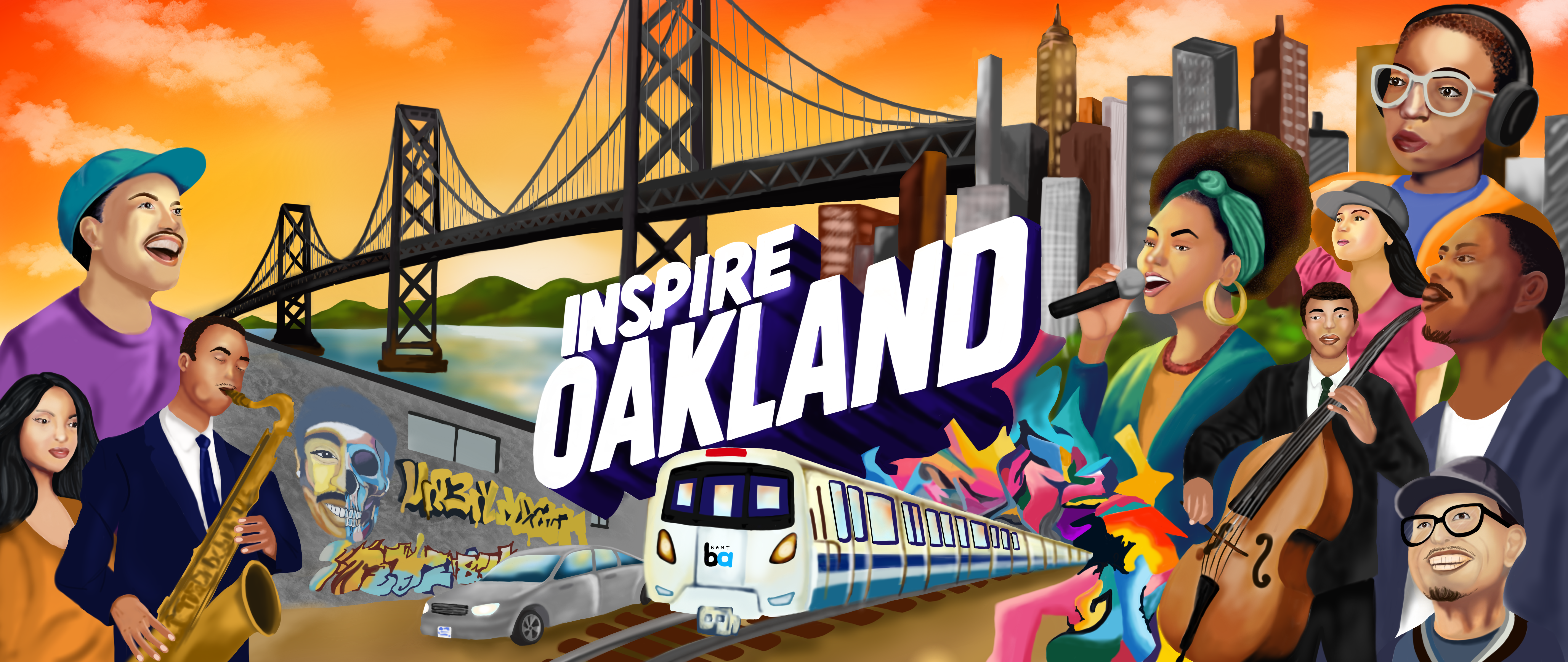 Version 1 — original billboard design with Bay Bridge
